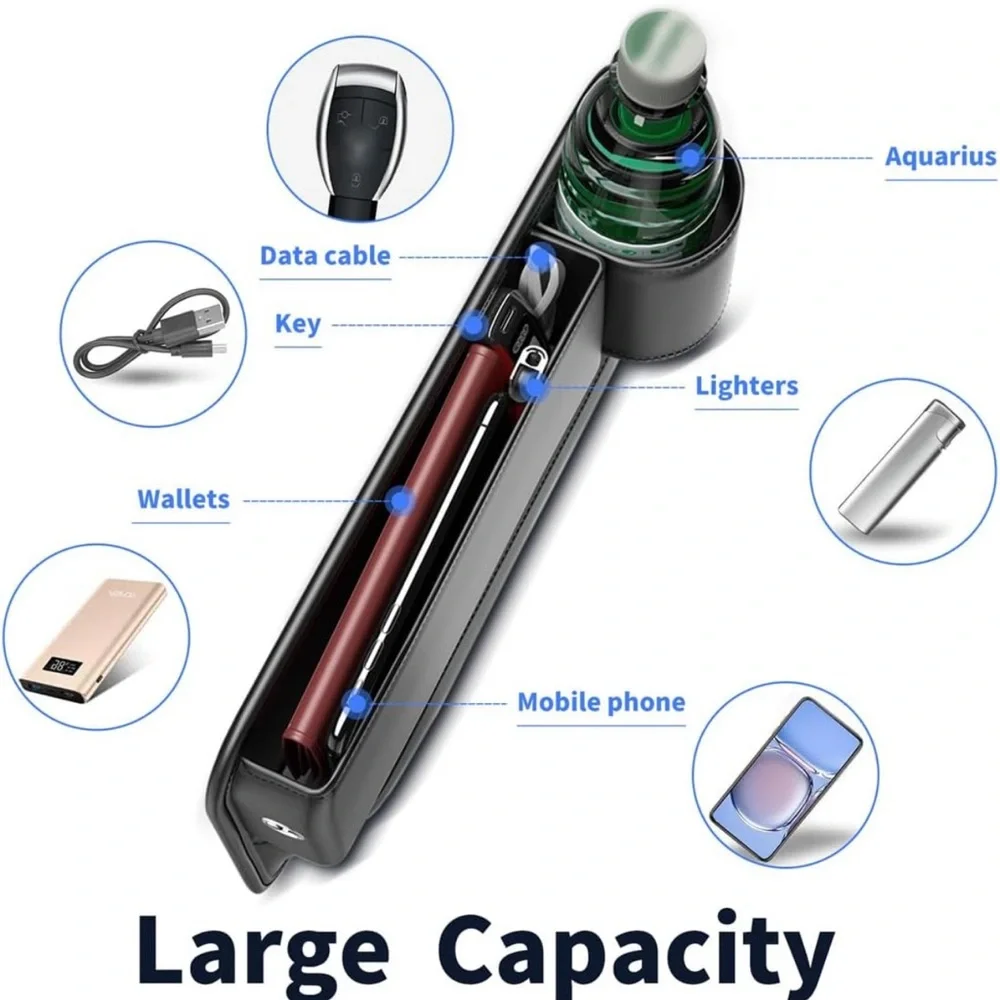QioTceen Car Seat Gap Filler Organizer, 2 pack (F)